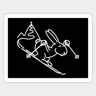 Skiing Bunny Magnet